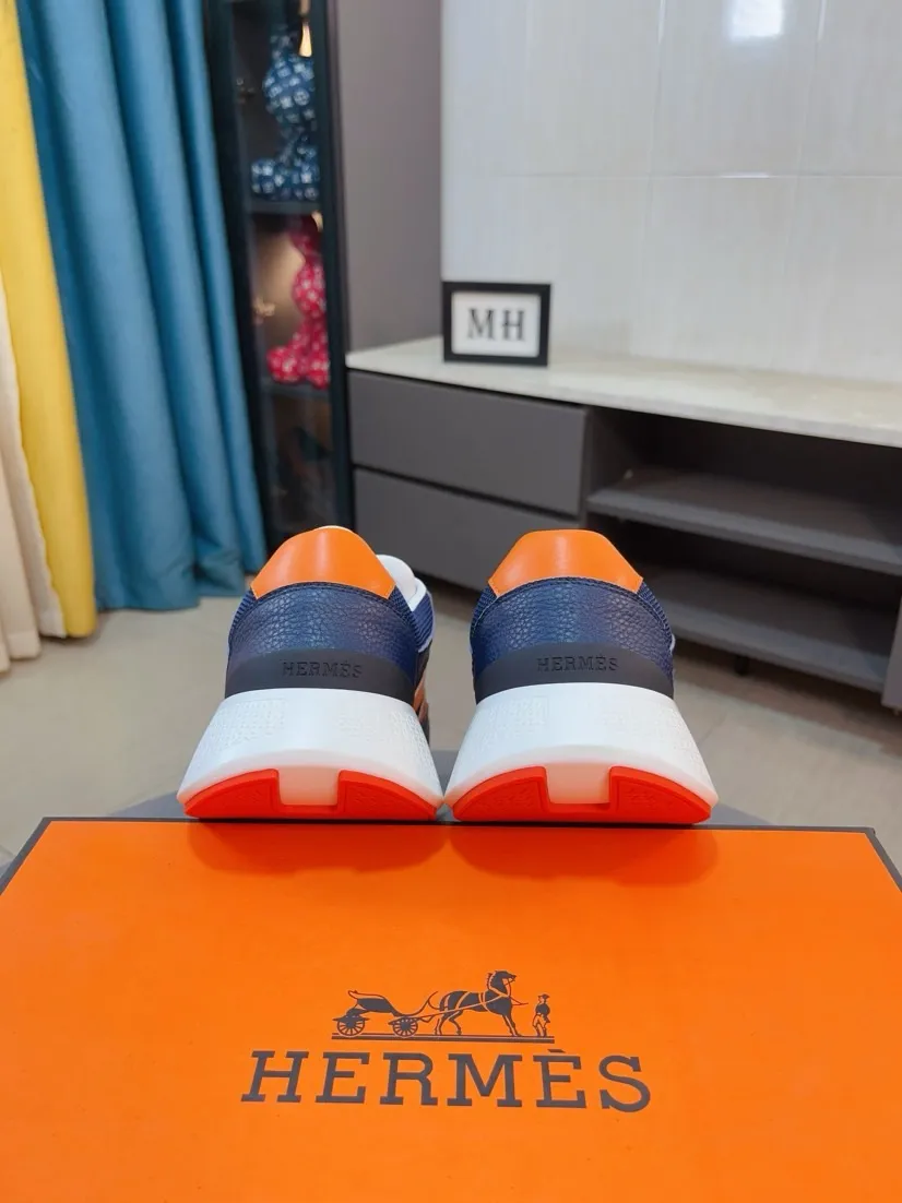Men's shoes💰580🌸🌸【HERMES】Hermès high-end quality original shoe upper: 🔝tumbled calfskin, suede calfskin, shoe body sewn H totem, outsole: ultra-light TPU foam·rubber; two-color molded outsole, ultra-high quality control·fine workmanship: highlighting (high-end·luxury·grade) 38-44 (45 can be customized)